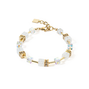 White GeoCUBE Gold Bracelet