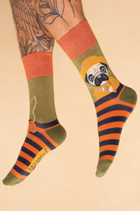 Fisherman Pug Men's Socks
