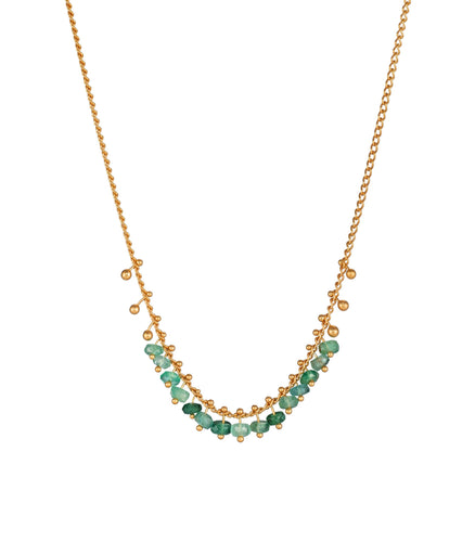 Emerald Pinned Row Necklace