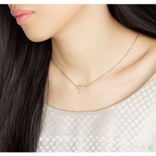 jj+rr Asymmetrical Initial Necklace 'K' Gold 9N10GK