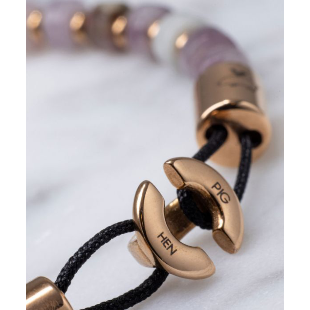 PIG HEN Women s Brontide Lilac Jade Rose Gold Bracelet Corktown Jewellery