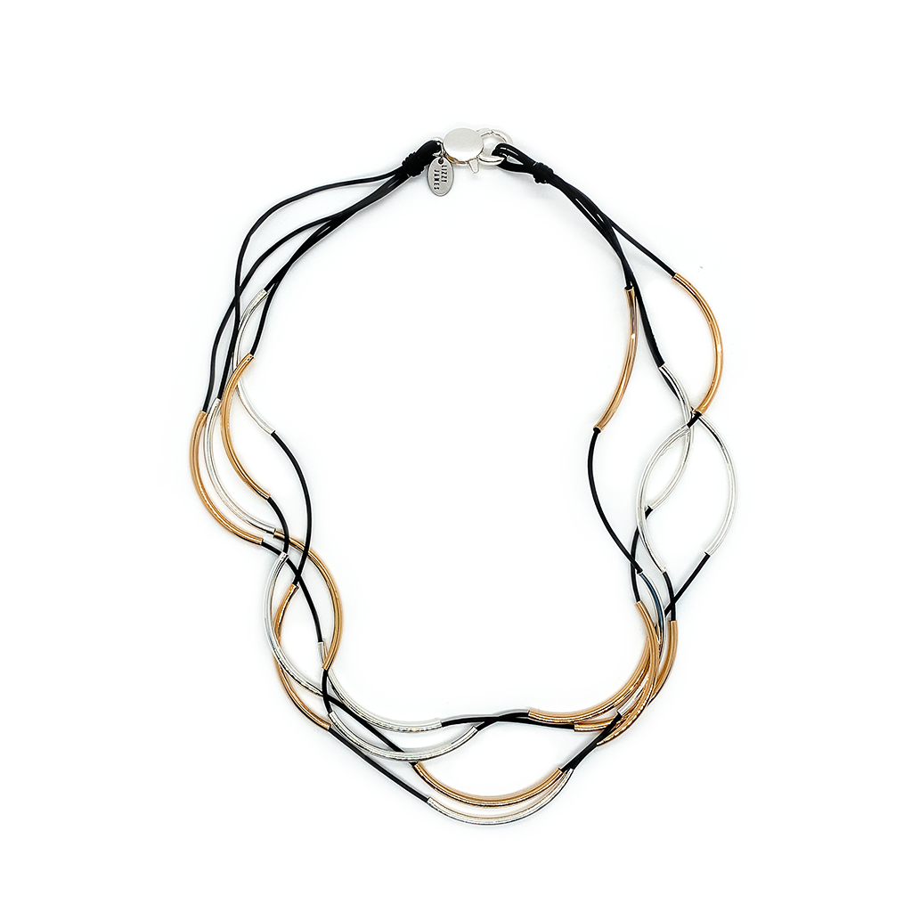 Lizzy James Lizzy Classic Gold Silver Wrap Bracelet Necklace