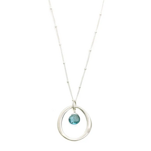 Philippa Roberts Ocean Circle with Blue Topaz Necklace Silver 9749sn