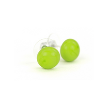 Alicia Niles Simple Glass Studs Lime Green ER125