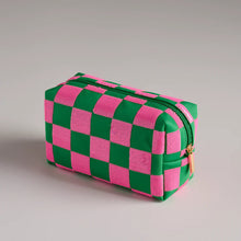 Cara Check Pattern Zip Pouch