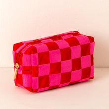 Cara Check Pattern Zip Pouch