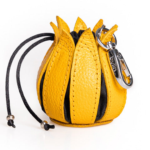 My Little Tulip Coin Purse in Structure Jamaica Yellow with Black Canvas