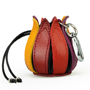 My Little Tulip Coin Purse in Structure Multi Summer with Black Canvas