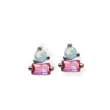 Victoria Opalite Earrings CZ Pink Rose Gold
