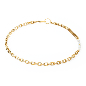 Shape Shifter Freshwater Pearl Gold Necklace