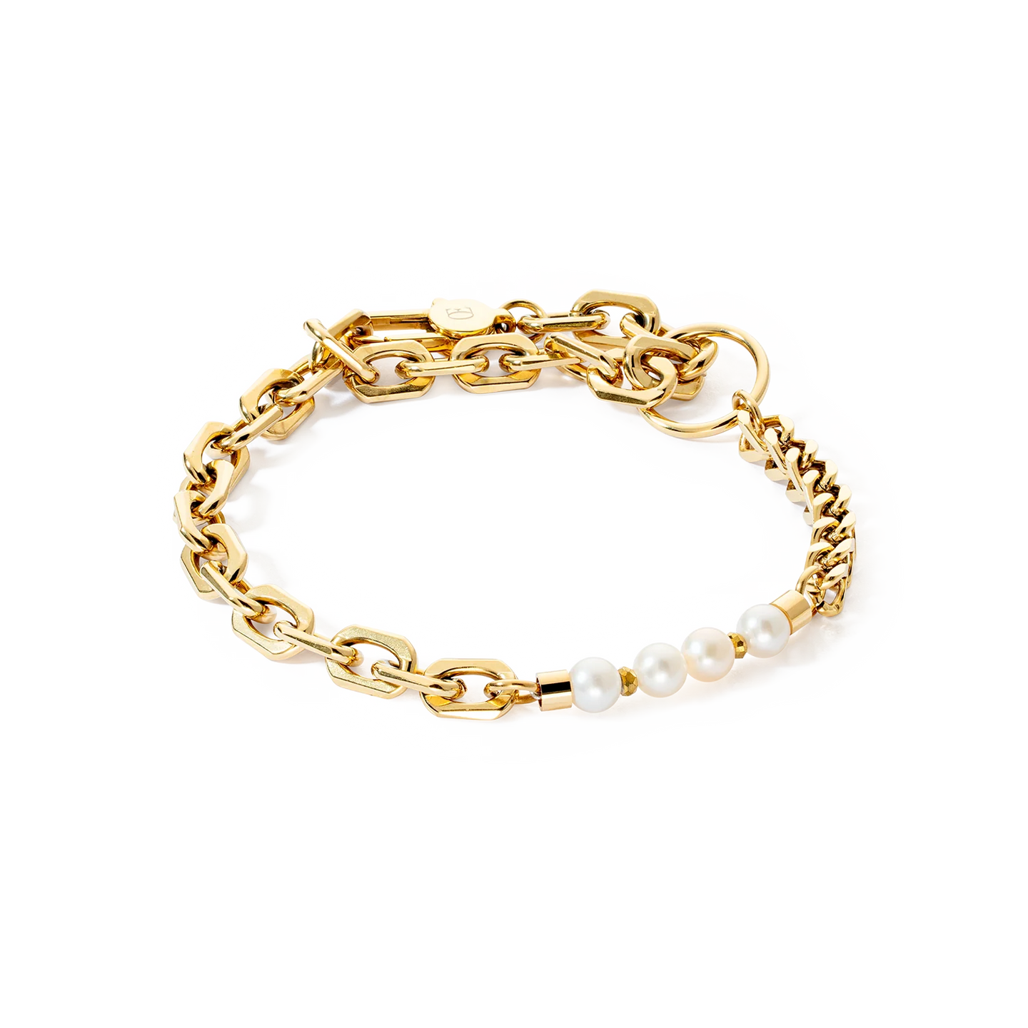 Shape Shifter Freshwater Pearl Gold Bracelet