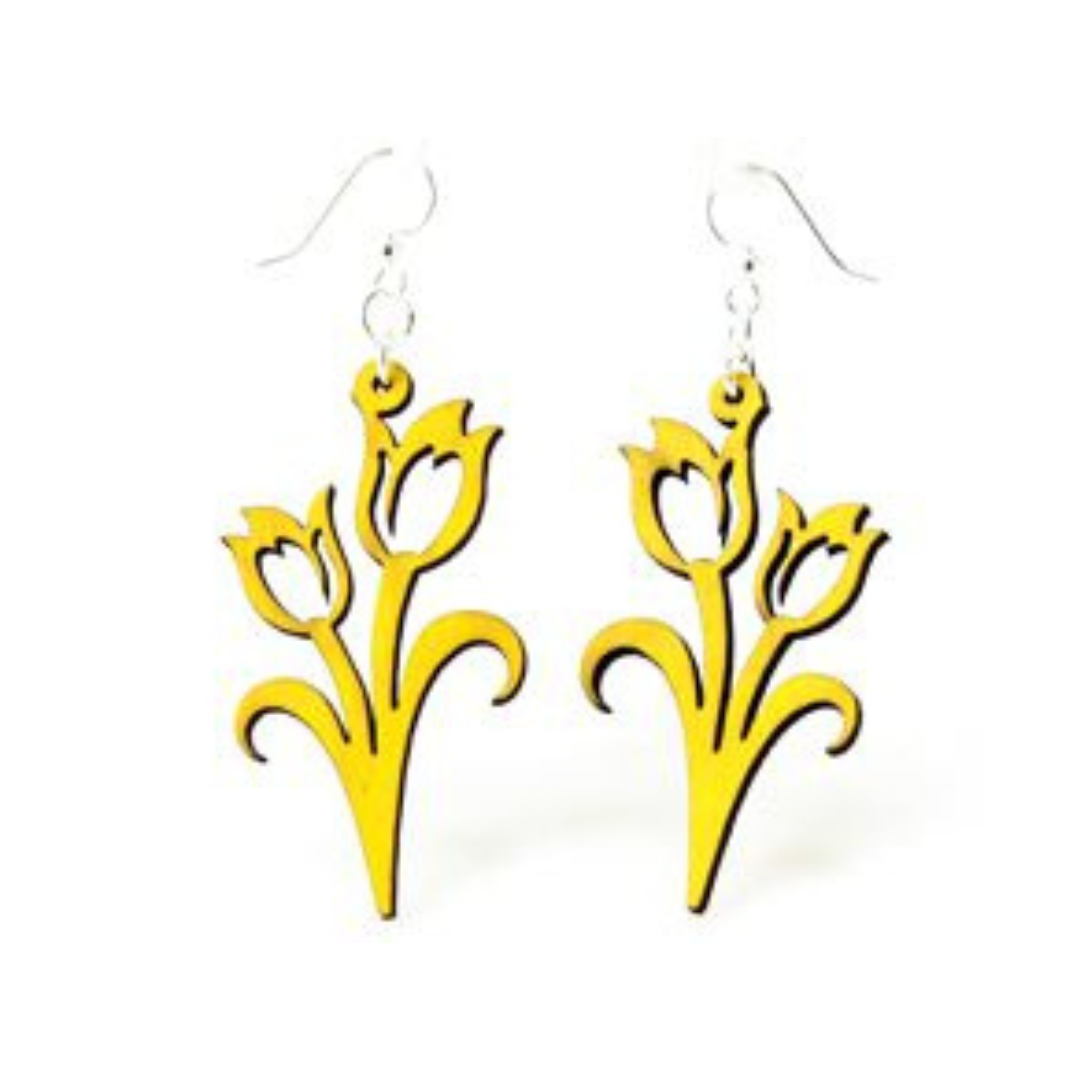 Tulip Wood Earrings