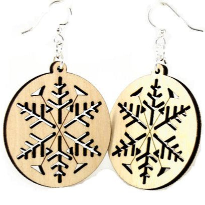 Snowflake Wood Earrings