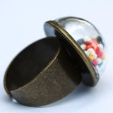 Large Glass Dome Ring with Cake Sprinkles