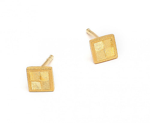 Carini Gold Square Mosaic Studs