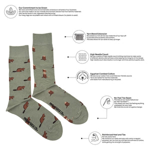 Beaver & Log Men's Socks