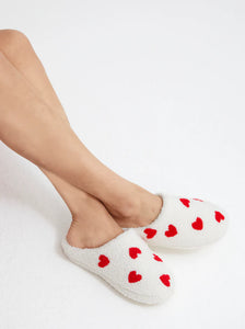 Heart Slippers Ivory