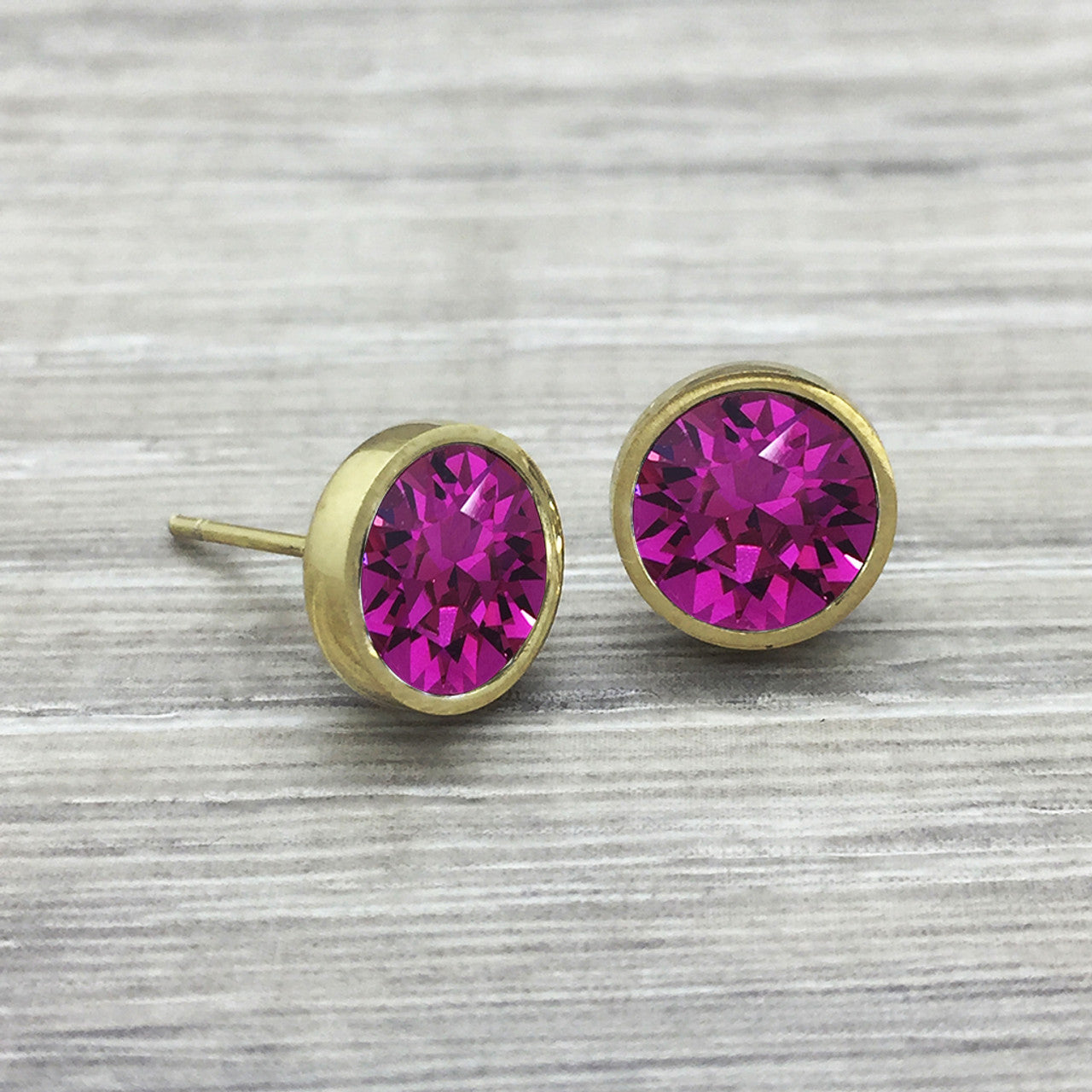 Luxe Swarovski Fuchsia Studs