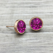Luxe Swarovski Fuchsia Studs