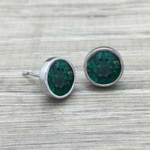 Luxe Swarovski Emerald Studs