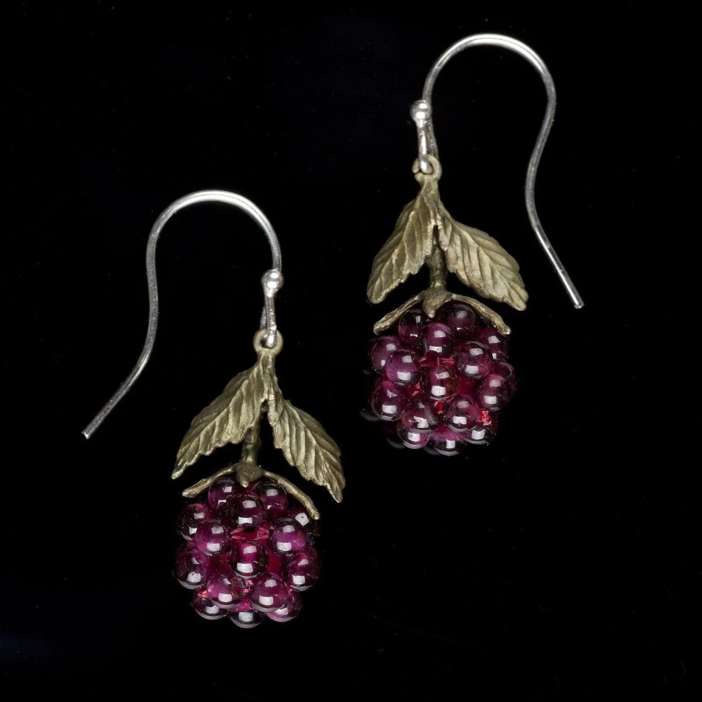 Raspberry Wire Drop Earrings