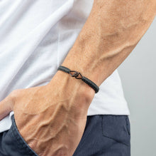 Leather and Macrame Bracelet