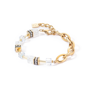 GeoCUBE Festive Layer Gold White Bracelet