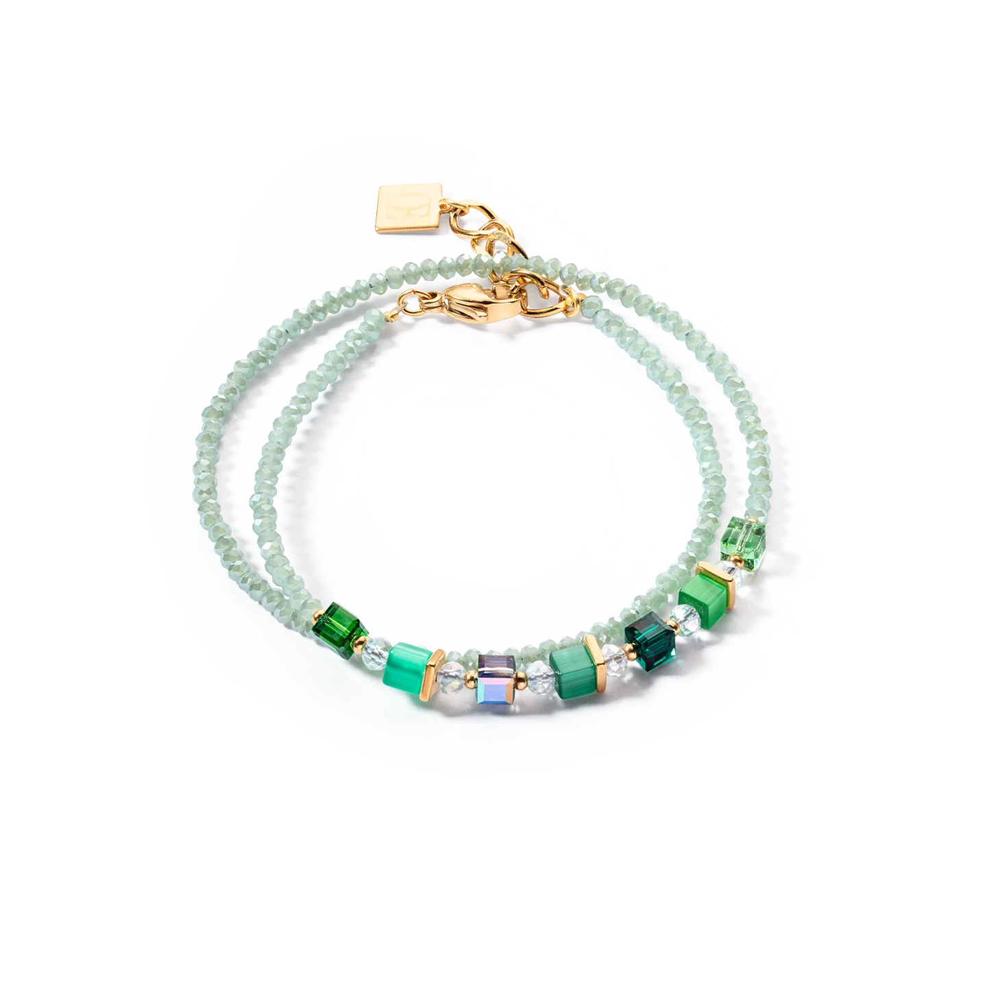 Joyful Colours Wrap Gold Green Bracelet