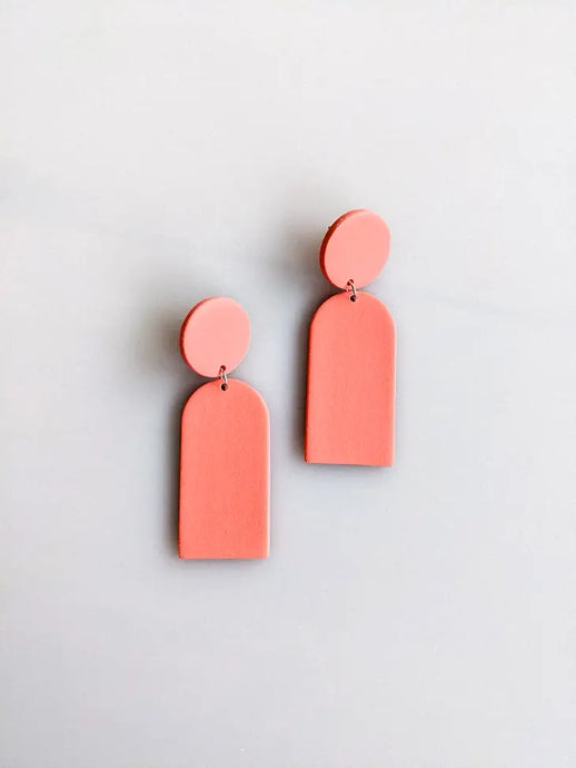 Coral Doorway Dangle Earrings