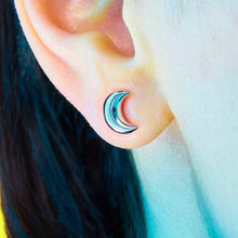 Puffy Stud Earrings - Moon