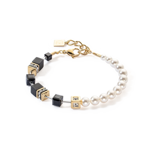 Precious Fusion Pearls GeoCUBE Black & Gold Bracelet
