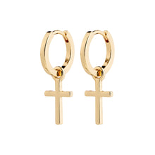 Daisy recycled cross pendant earrings