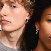 Daisy recycled cross pendant earrings