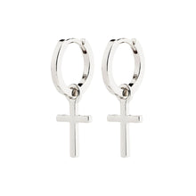 Daisy recycled cross pendant earrings