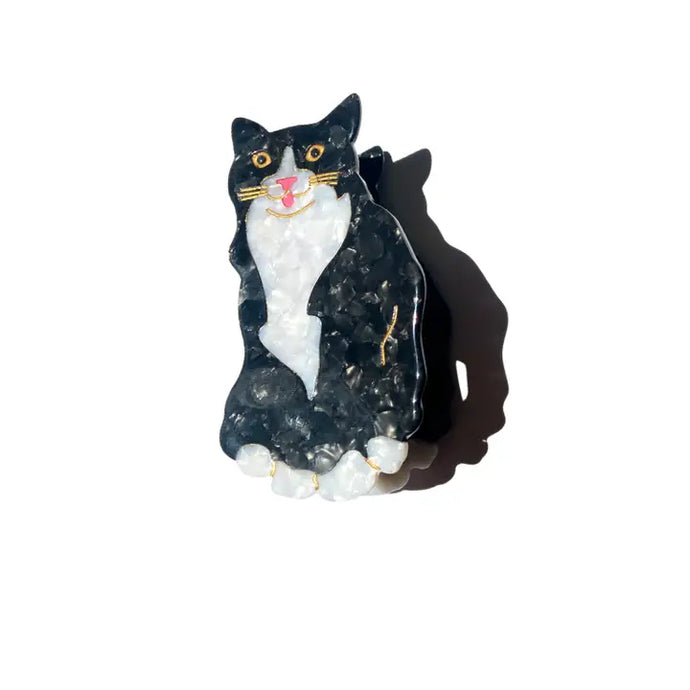 Tuxedo Cat Claw Hair Clip