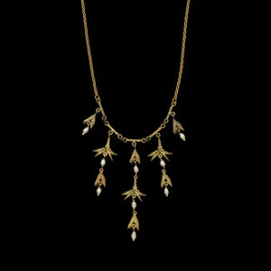 Burning Bush Pod Pearl Necklace