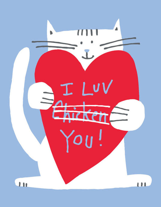 I Luv Chicken Cat Card