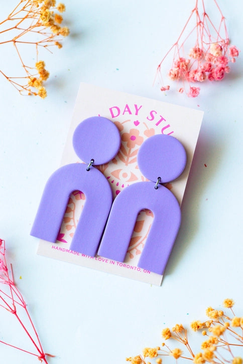 Orchid Purple Statement Arch Dangle