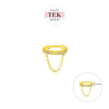 Helix Hoop CZ with Chain Earring