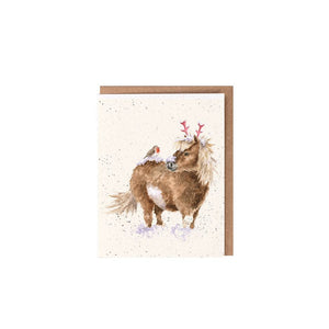One Horse Open Sleigh Enclosure Card