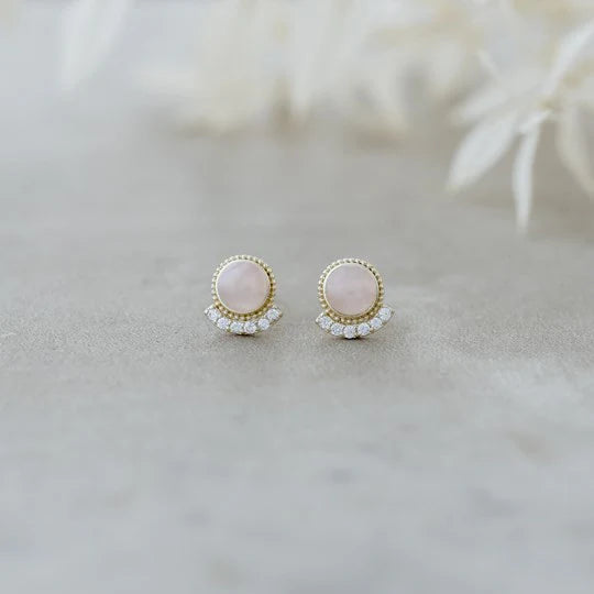 Admiration Studs Rose Quartz