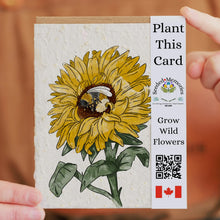 Bee and the Sunflower Nature Card