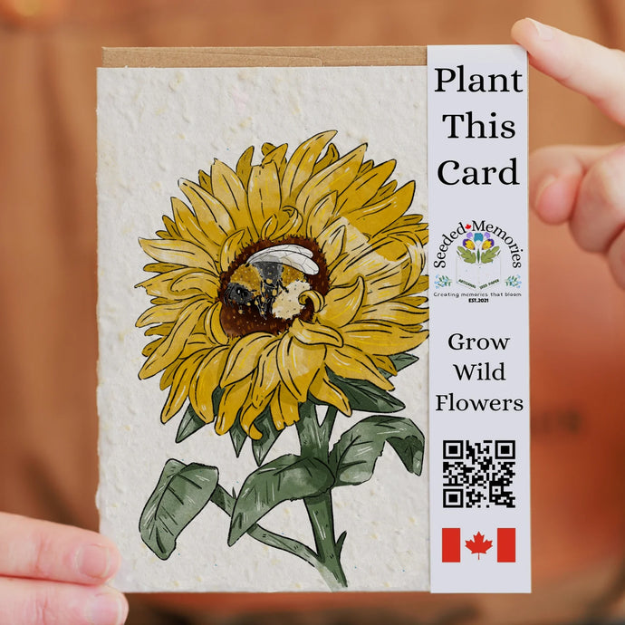 Bee and the Sunflower Nature Card