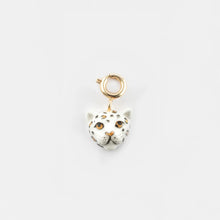White & Gold Leopard Head Charm 