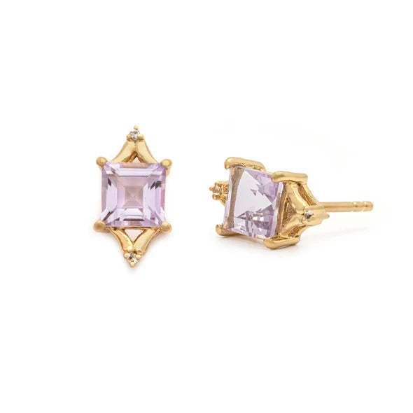 Diana Pink Amethyst Studs