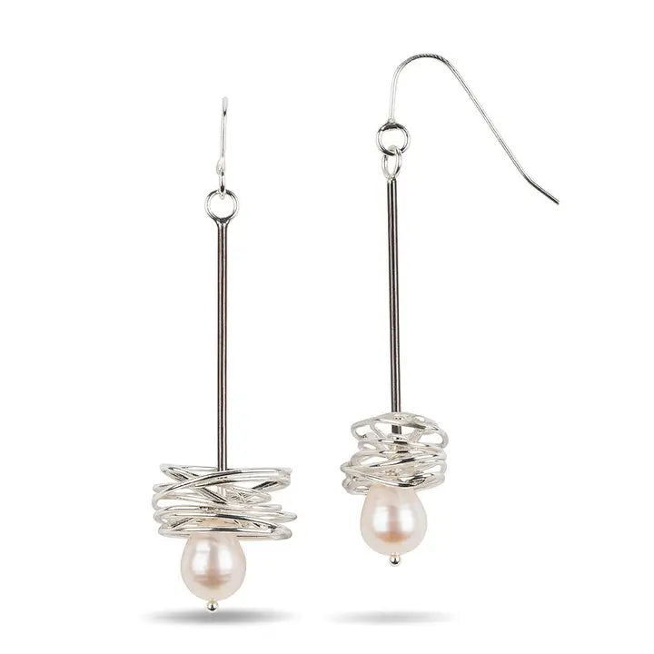 Pearl in a Nest Earrings