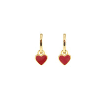 Heart Enamel Huggie Hoop Earrings