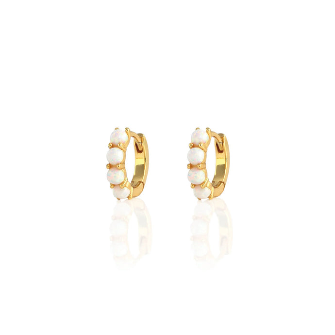 Gemstone Huggie Hoops