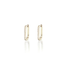 Oval Hinged Crystal Hoop Earrings