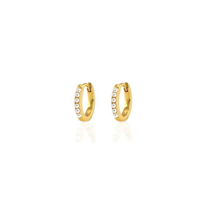 Pearl 12mm Huggie Hoop Earrings